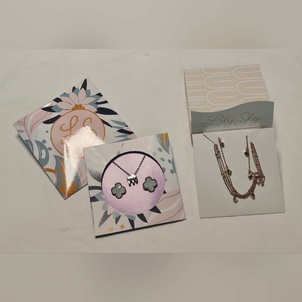 Lot of 2 LILY SKY DESIGNS Necklace, Earrngs, Bracelet Sets NEW
